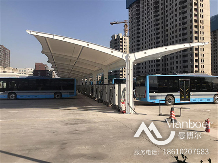 祥龍公交公司第二分公司門頭溝場(chǎng)站充電樁膜結(jié)構(gòu)